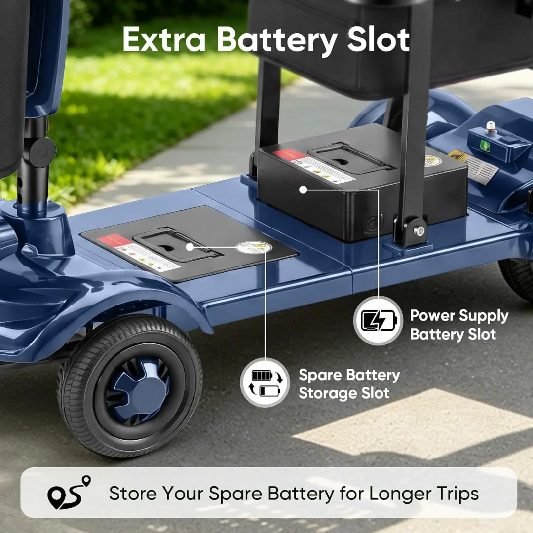 Lightweight, Long‑Range Foldable 4‑Wheel Electric Mobility Scooter for People with Limited Mobility