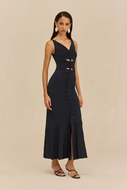 AMATA KNIT DRESS - DEEP LAKE