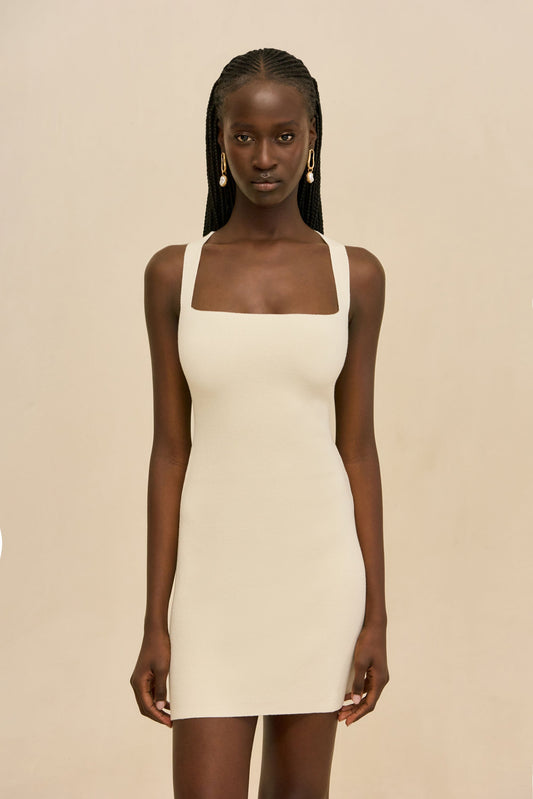 SIAM KNIT DRESS - OFF WHITE