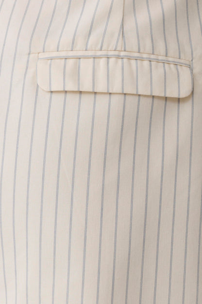 Alina Pintuck Cotton Shorts - Stripe