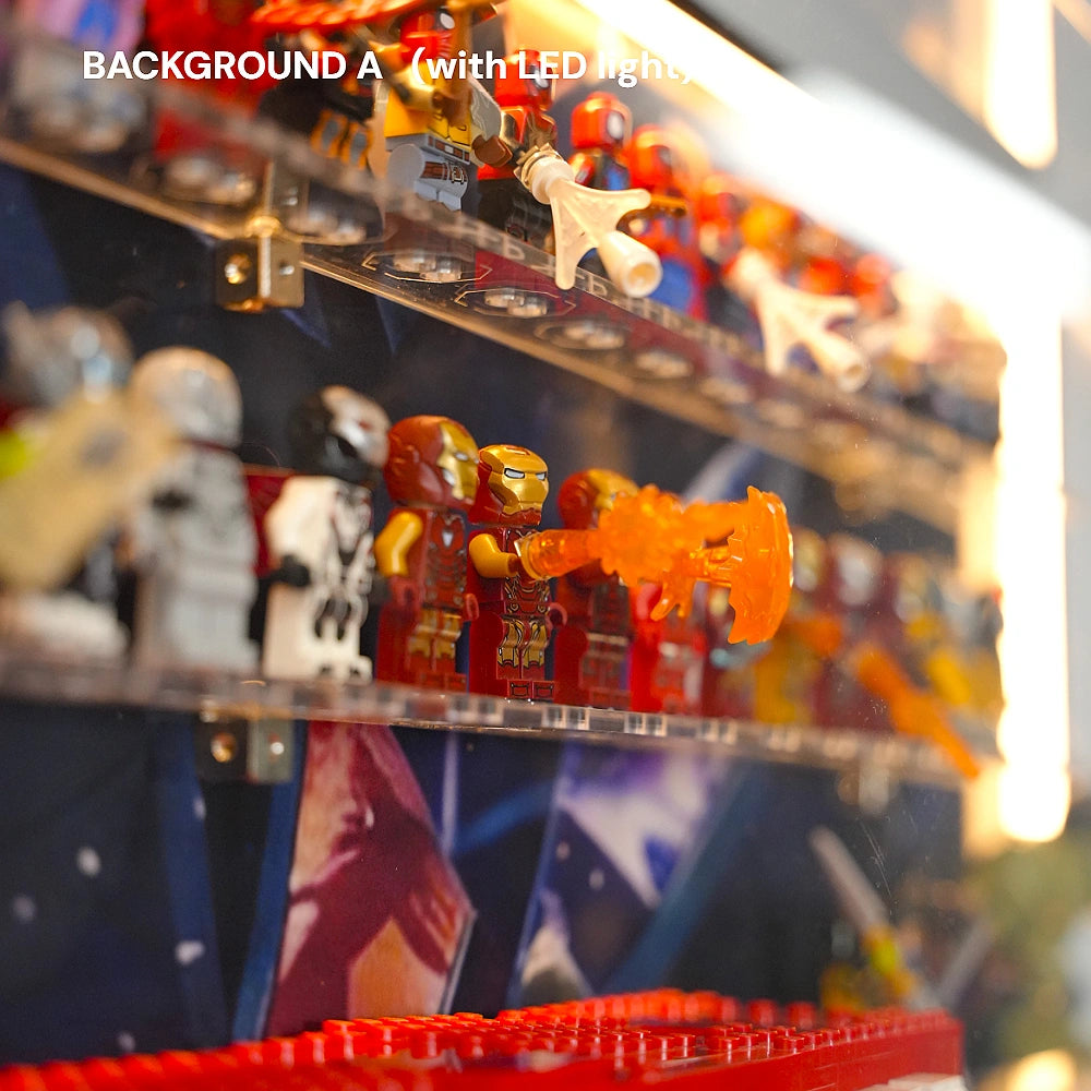 Dust Proof Wall mounted Display Case for LEGO® Marvel Logo & Minifigure
