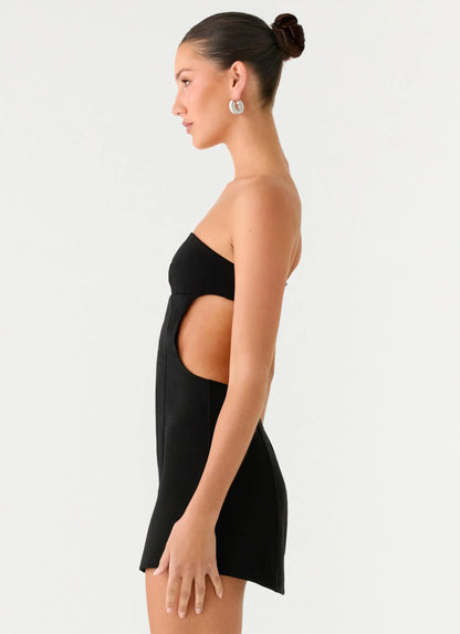 Antalya Strapless Mini Dress - Black
