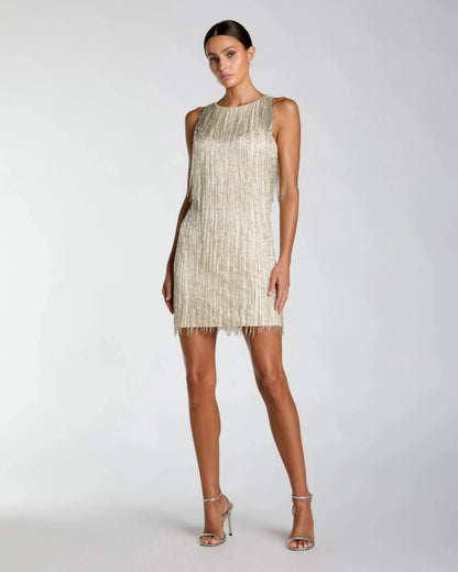 Beaded Fringe Mini Dress