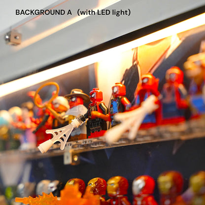 Dust Proof Wall mounted Display Case for LEGO® Marvel Logo & Minifigure