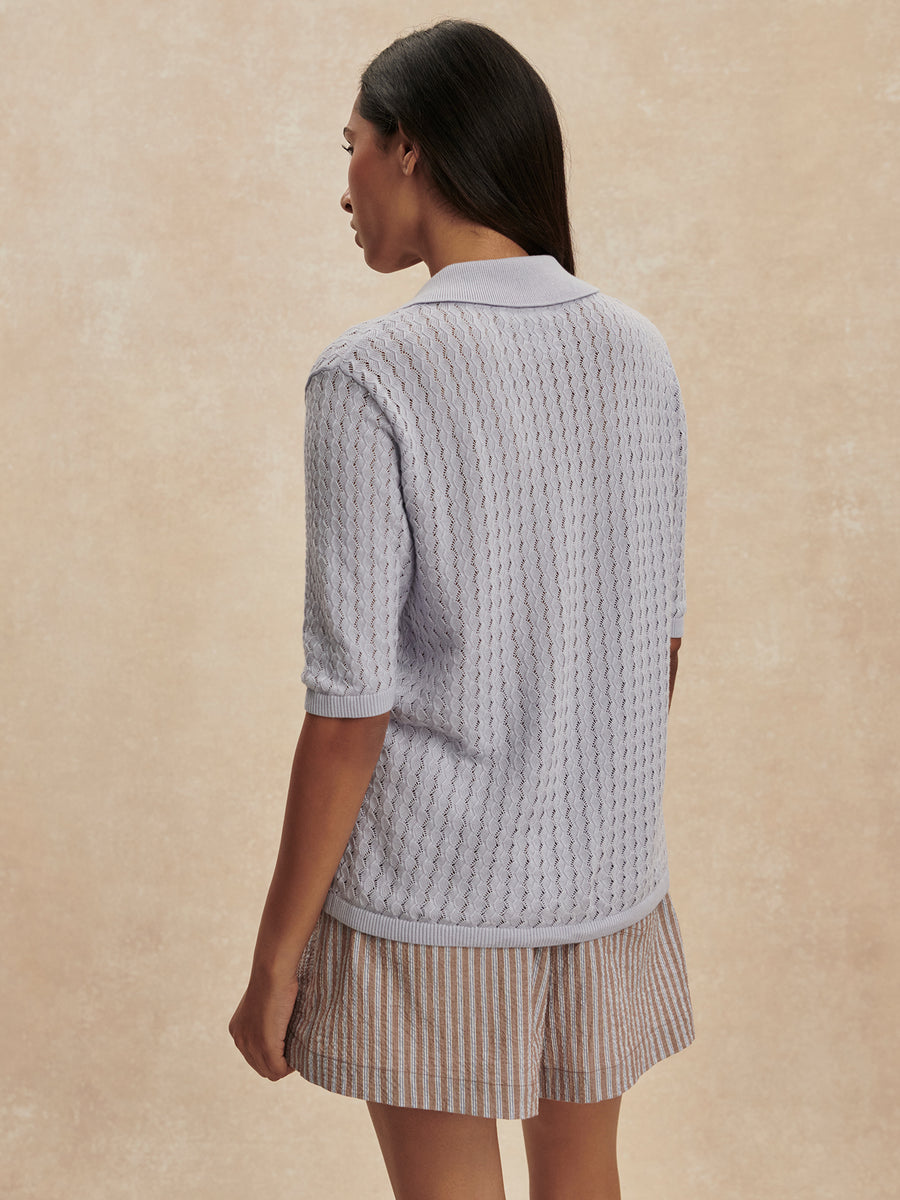 Madelene Knit Shirt | Pale Iris