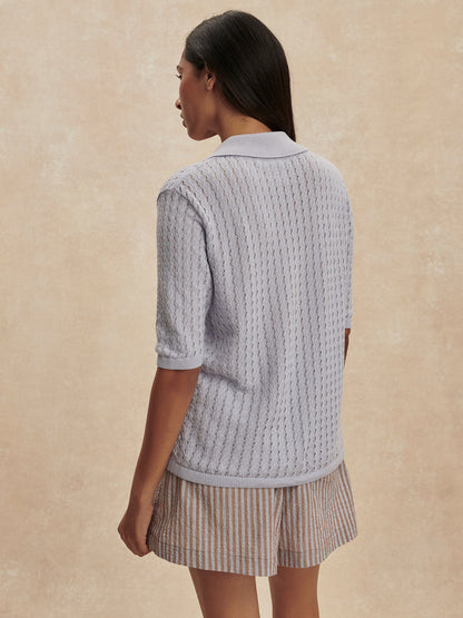 Madelene Knit Shirt | Pale Iris
