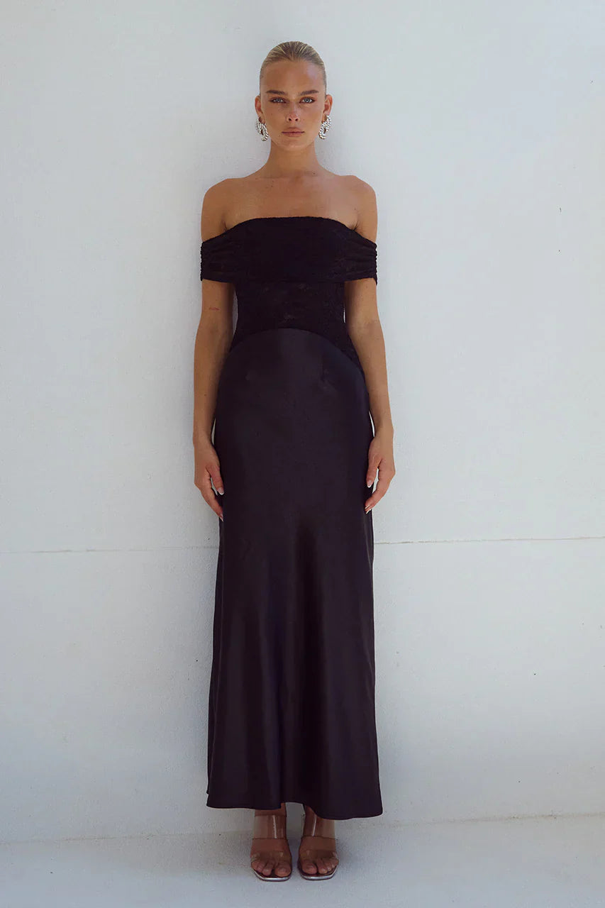 AMORET MIDI DRESS - BLACK