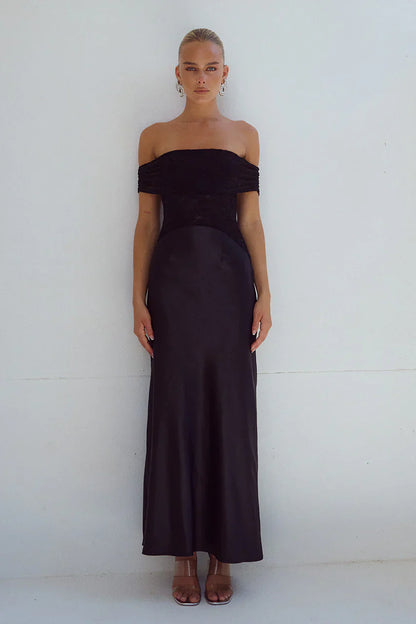 AMORET MIDI DRESS - BLACK