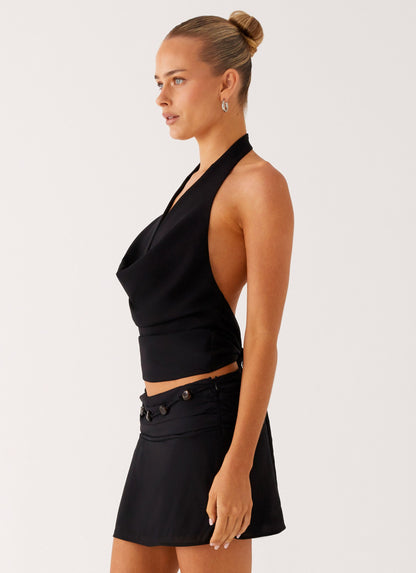 Amalia Cowl Top - Black