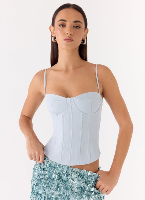 Ania Corset Top - Blue