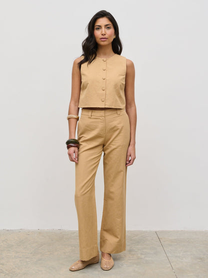 Blair Linen Trousers - Camel