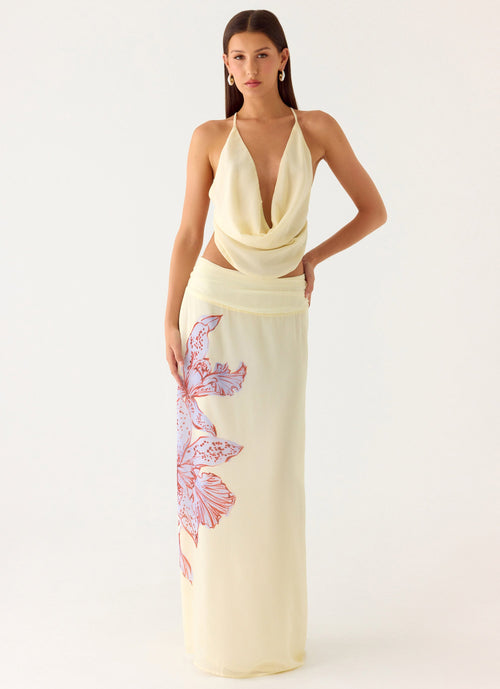 Blushing Bloom Maxi Skirt - Violet Blossom