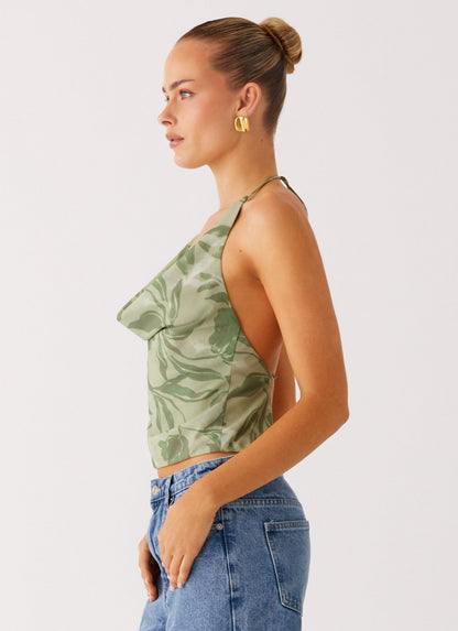 Elspeth Cowl Top - Jade Fern