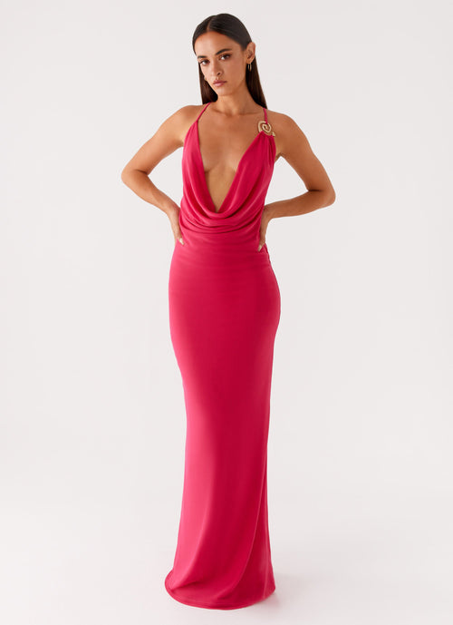 Game Player Maxi Dress - Hot Pink