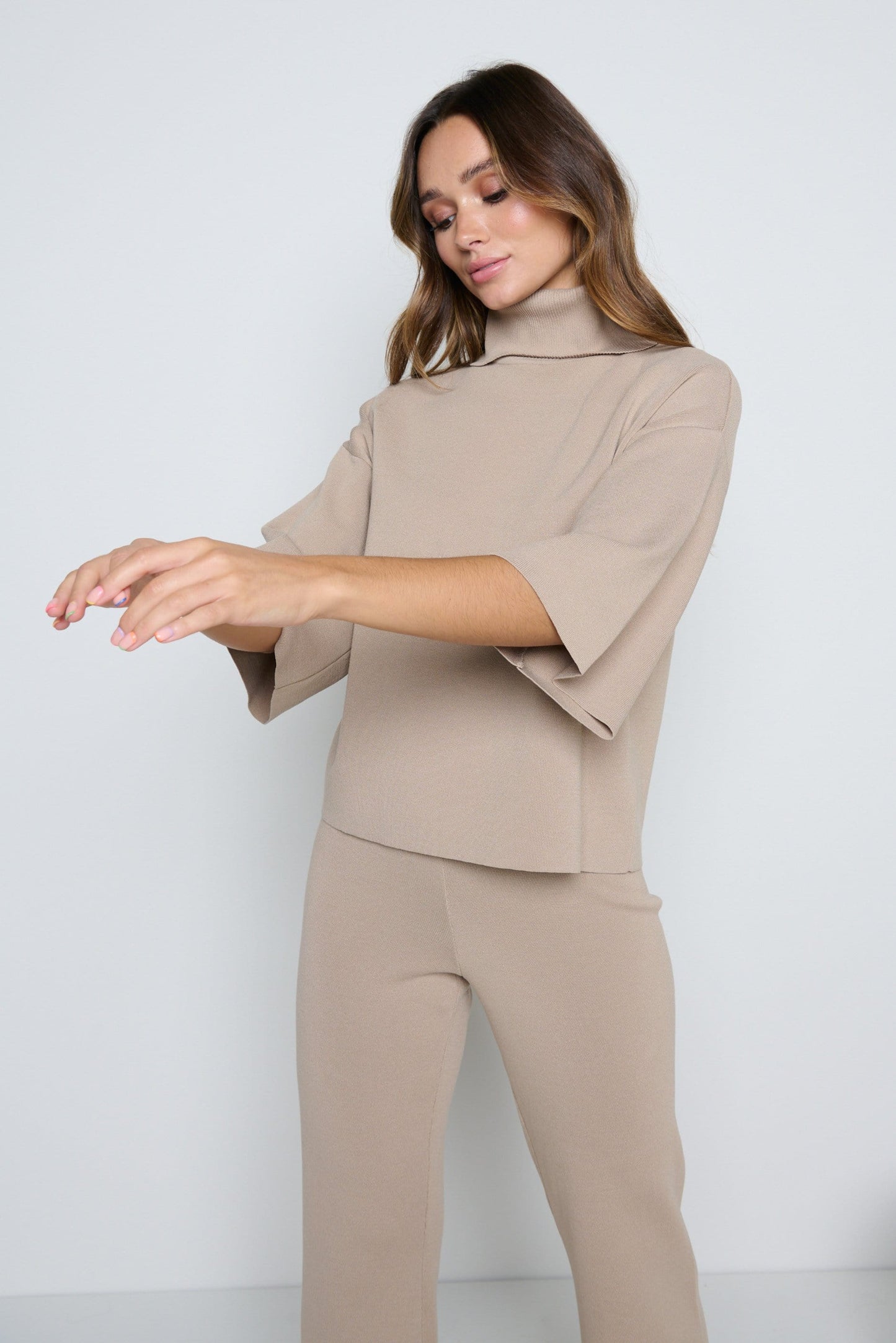 Hayden Kimono Sleeve Jumper - Beige