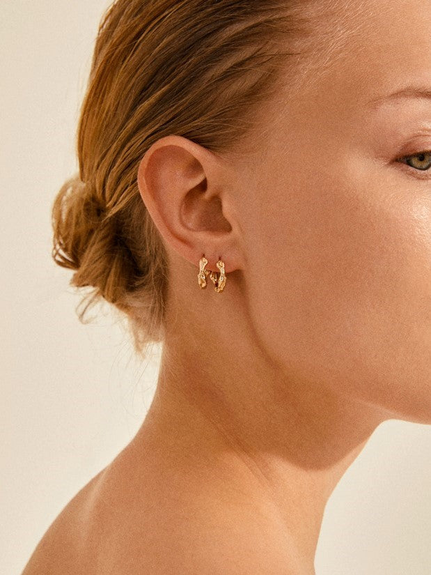 PILGRIM Zion Small Organic Shaped Huggie Hoop Earrings