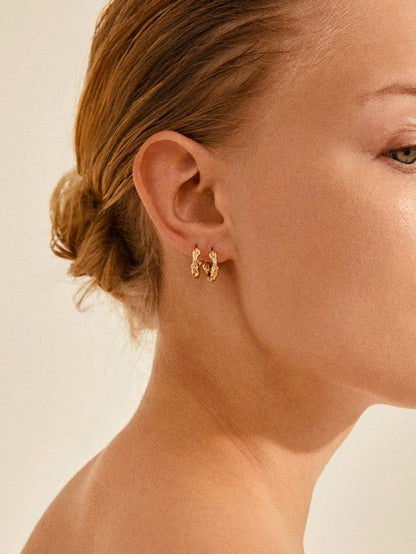 PILGRIM Zion Small Organic Shaped Huggie Hoop Earrings