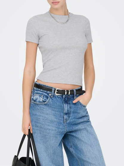 ONLY Short Sleeve Ribbed Tee