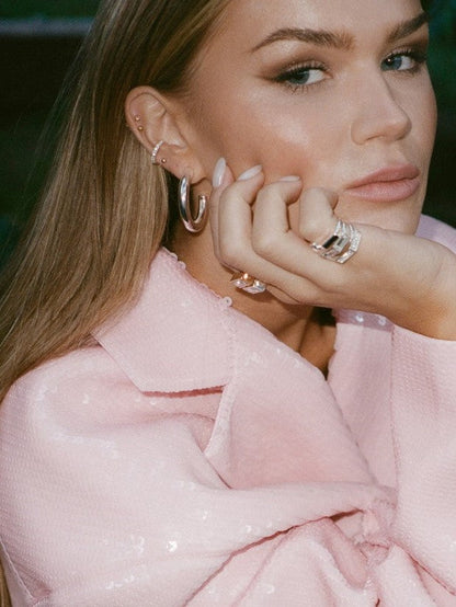 HANNA SCHÖNBERG x PILGRIM Crystal Ring Set
