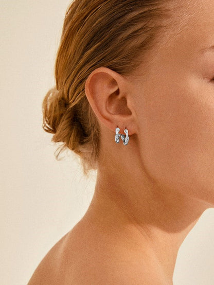 PILGRIM Zion Small Organic Shaped Huggie Hoop Earrings