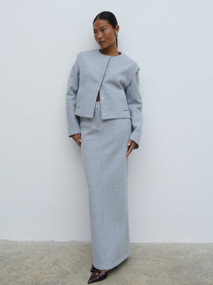 Rudy Tailored Skirt - Grey Marl