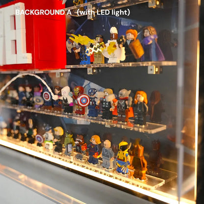 Dust Proof Wall mounted Display Case for LEGO® Marvel Logo & Minifigure