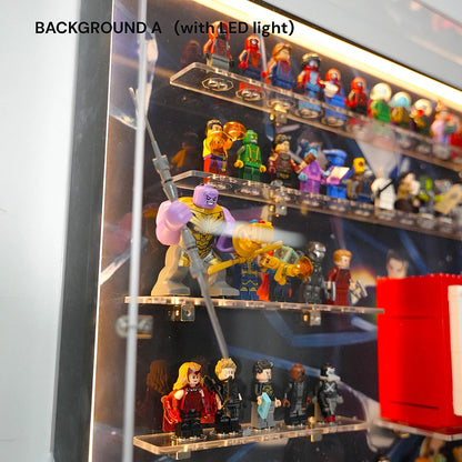 Dust Proof Wall mounted Display Case for LEGO® Marvel Logo & Minifigure